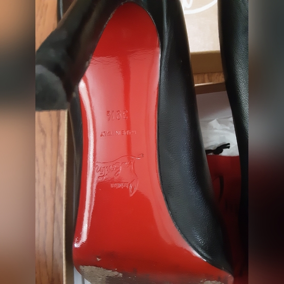 Christian Louboutin Kate Red Sole High Heel Pumps Size 39.5 Black - Picture 4 of 8